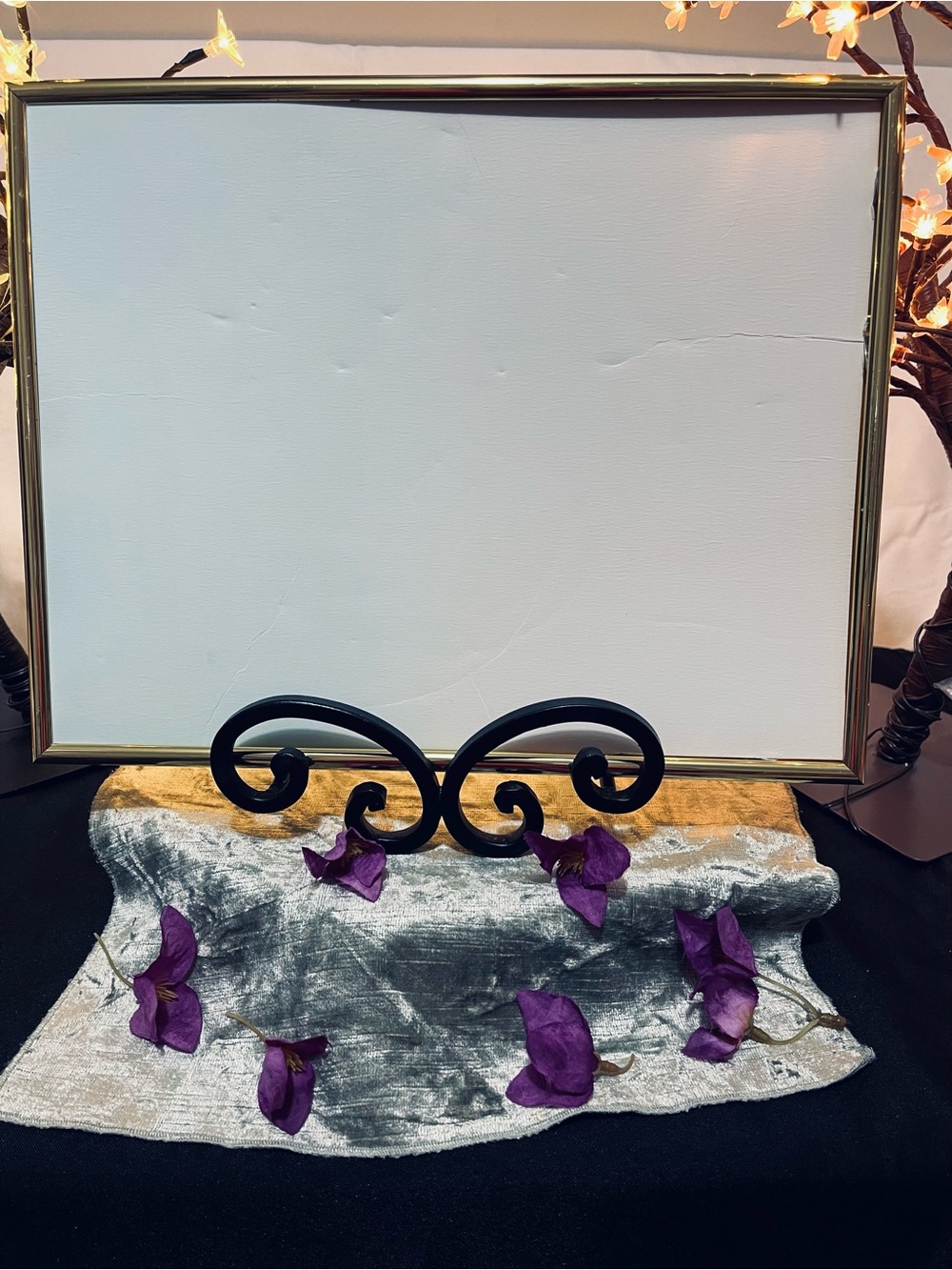 Blank White Backing with Gold Frame
